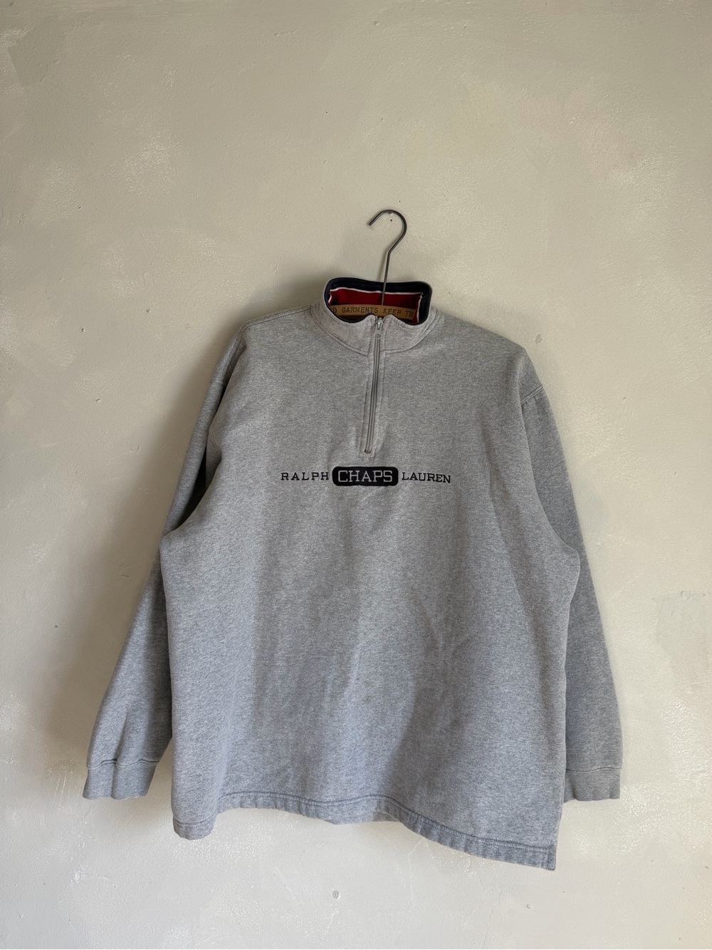 90s Y2K chaps Ralph Lauren embroidery vintage quarter zip sweatshirt sweater